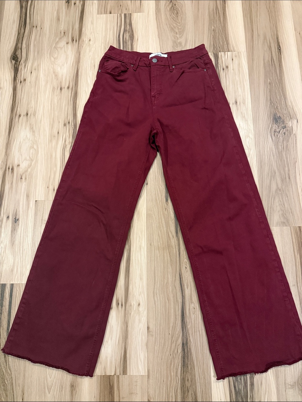 Wide-Leg Women's Pants in Deep Wine